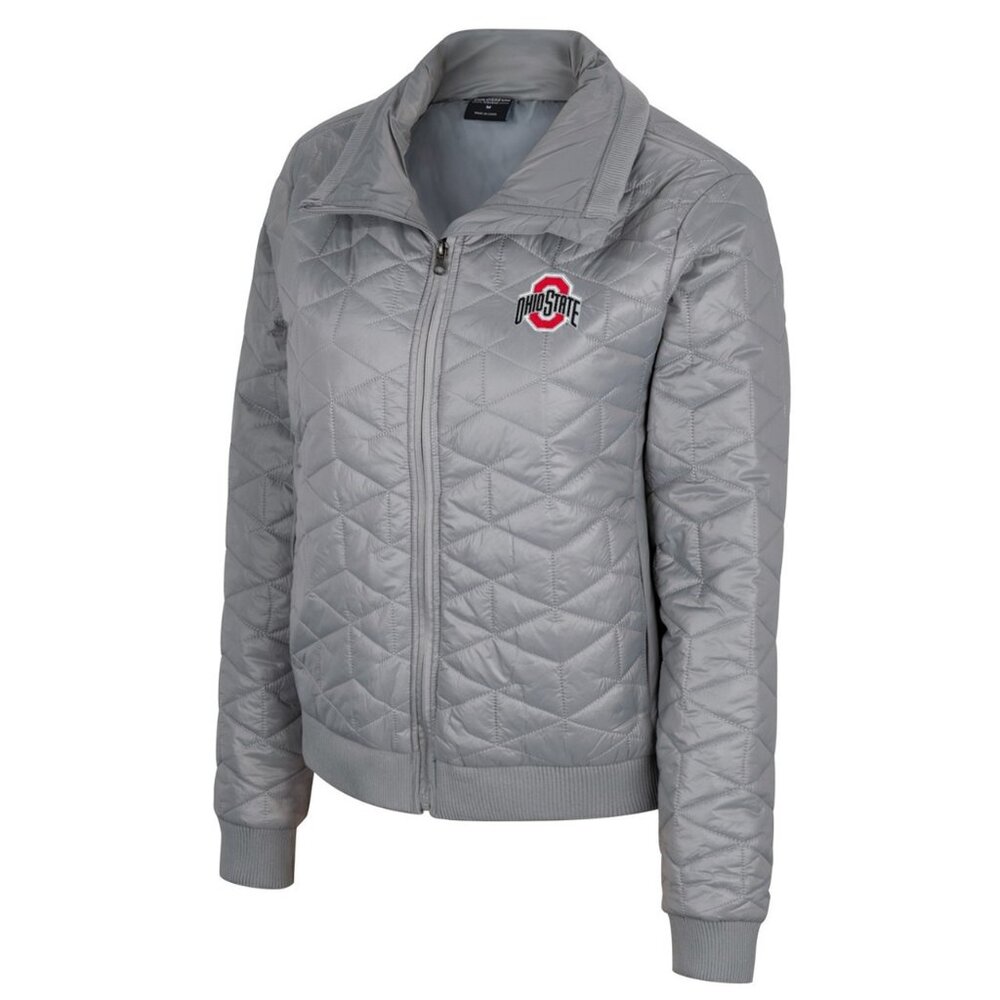 OSU Ohio State Buckeyes Lightweight Puffer Jacket Gray Women’s Colosseum Medium